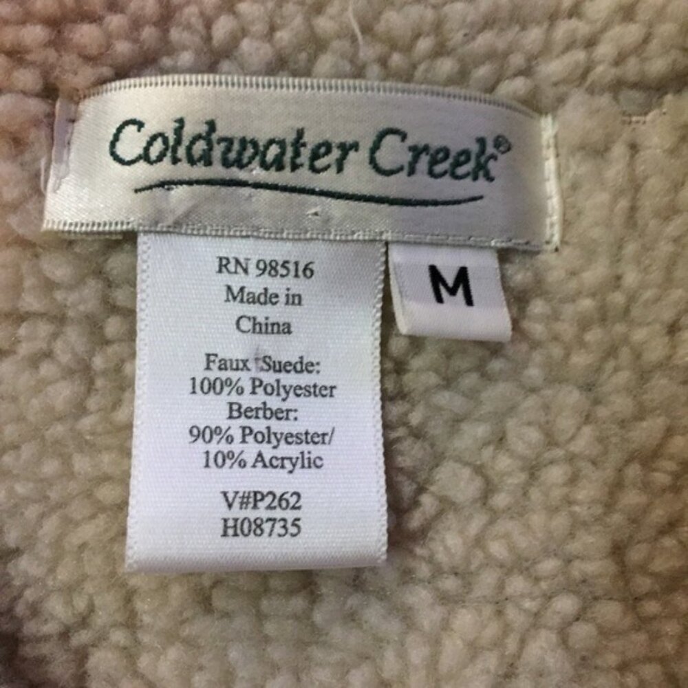 Coldwater Creek Berber Floral Faux Suede Vest Womens M Used - Picture 9 of 10